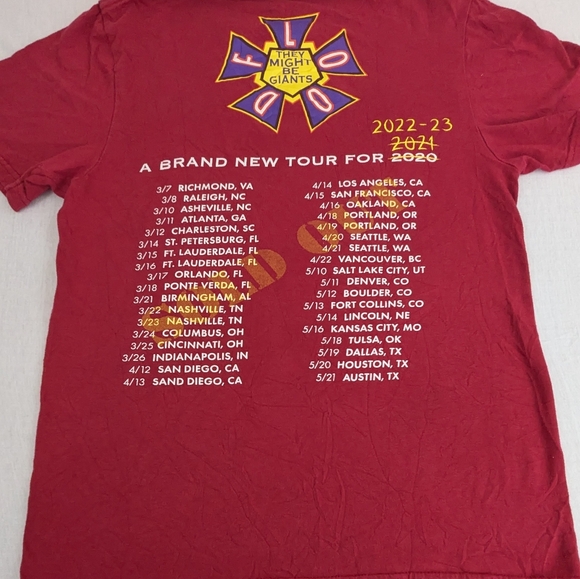 They Might Be Giants Rescheduled 2020 FLOOD Vintage Concert Tee Shirt Small - Picture 3 of 6